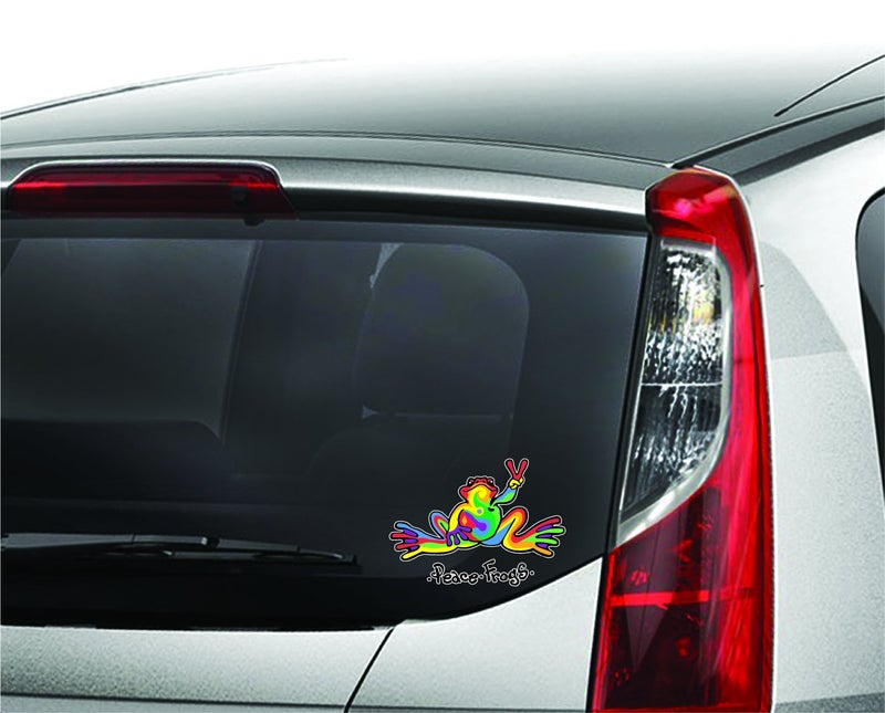 Enjoy It Peace Frogs Multi-Color Peace Frogs Car Sticker, Outdoor Rated Vinyl Sticker Decal for Windows, Bumpers, Laptops or Crafts, 2 Pieces - Image 5